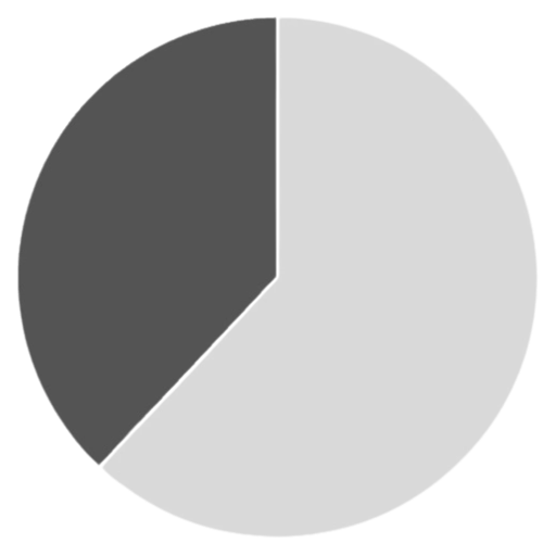 62 percent pie chart